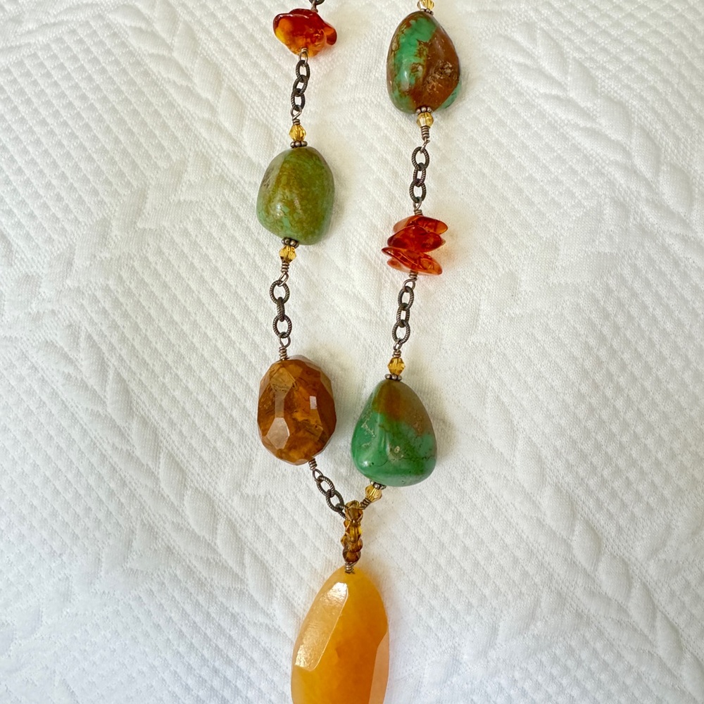 Silpada Turquoise and Amber Necklace